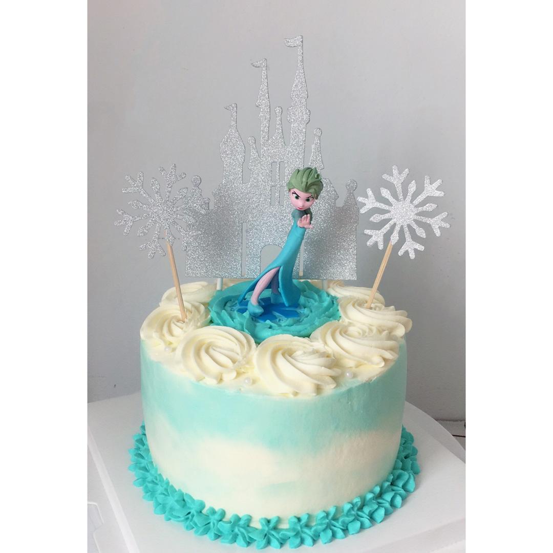 冰雪奇缘主题双层蛋糕--Frozen艾莎