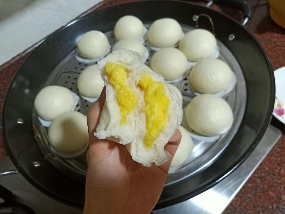 小哎除做的【流沙包】流心的包子,这样填馅一步到位!