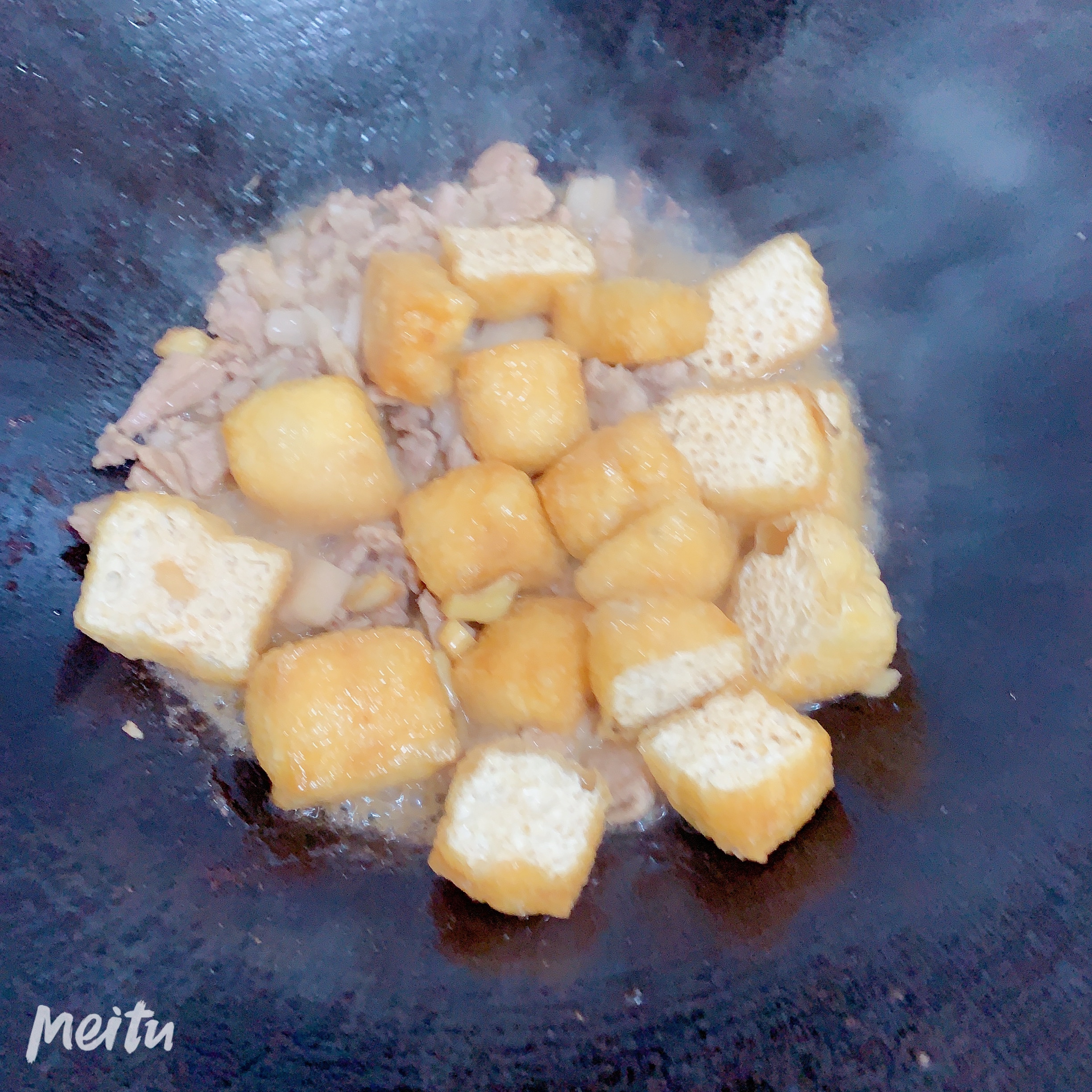 猪肉炒豆腐泡的做法 步骤5