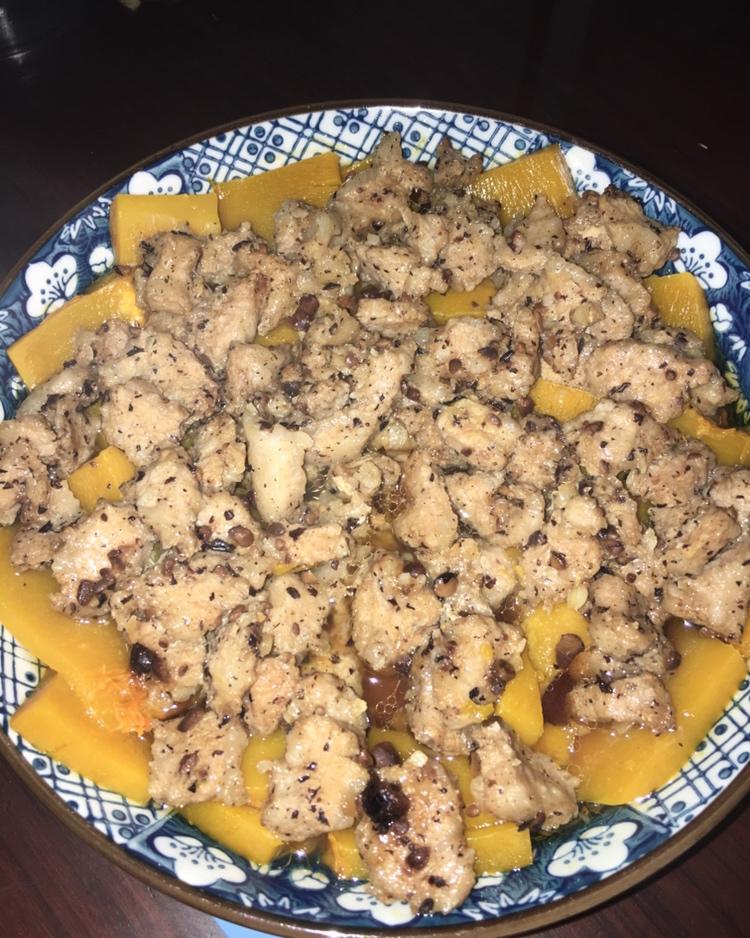蒜蓉豆豉瘦肉蒸南瓜🎃