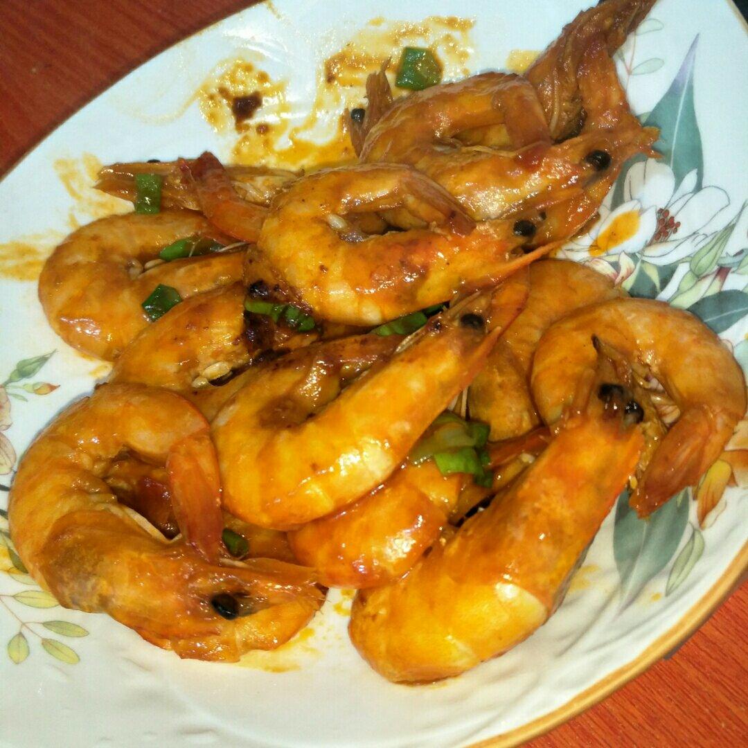 番茄酱油焖大虾