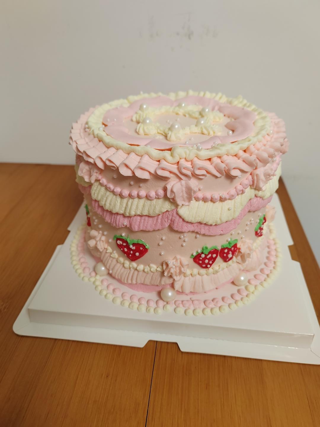 6寸 水果生日蛋糕 ——附带淡奶油打发程度