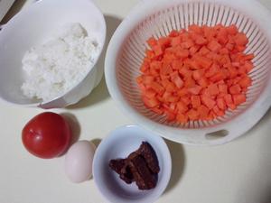 羊肉胡萝卜番茄蛋烩饭（无油）的做法 步骤1