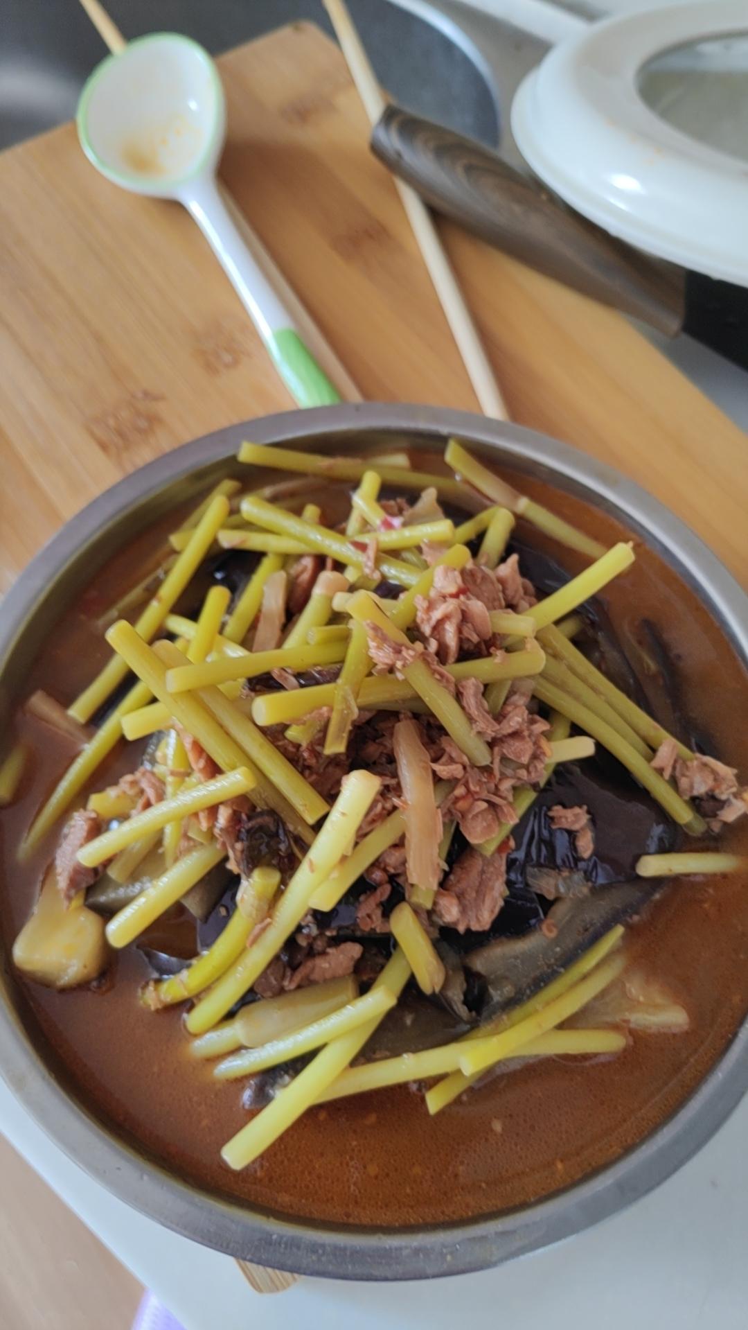 茄味蒜苔茄子金枪鱼！