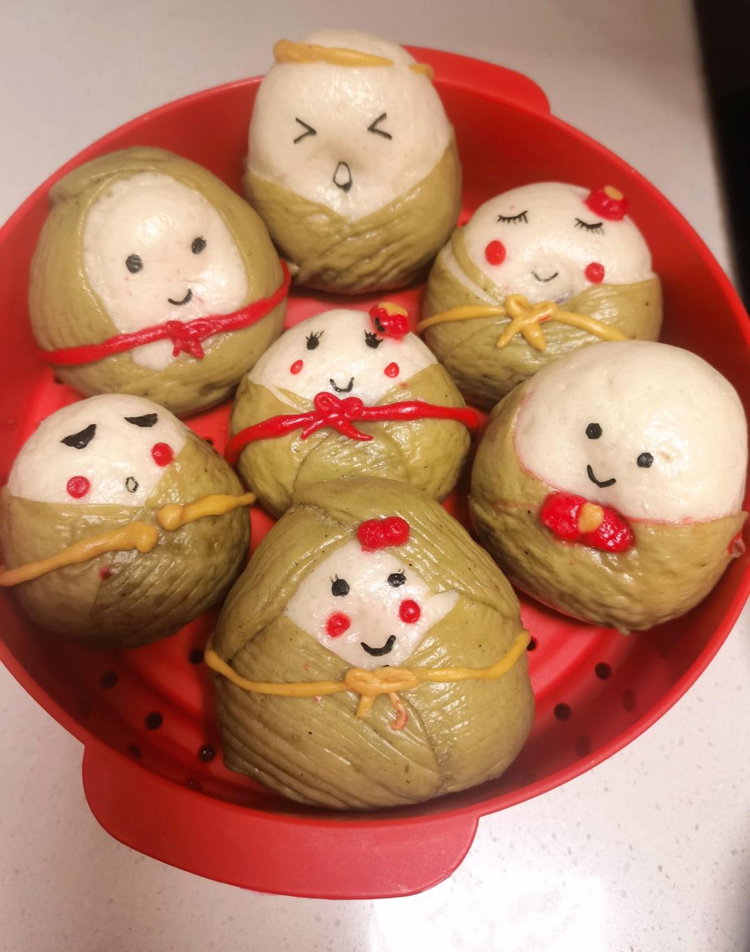 这样的早餐包子舍得吃么⁉️【蒸●卡通粽子宝宝包】