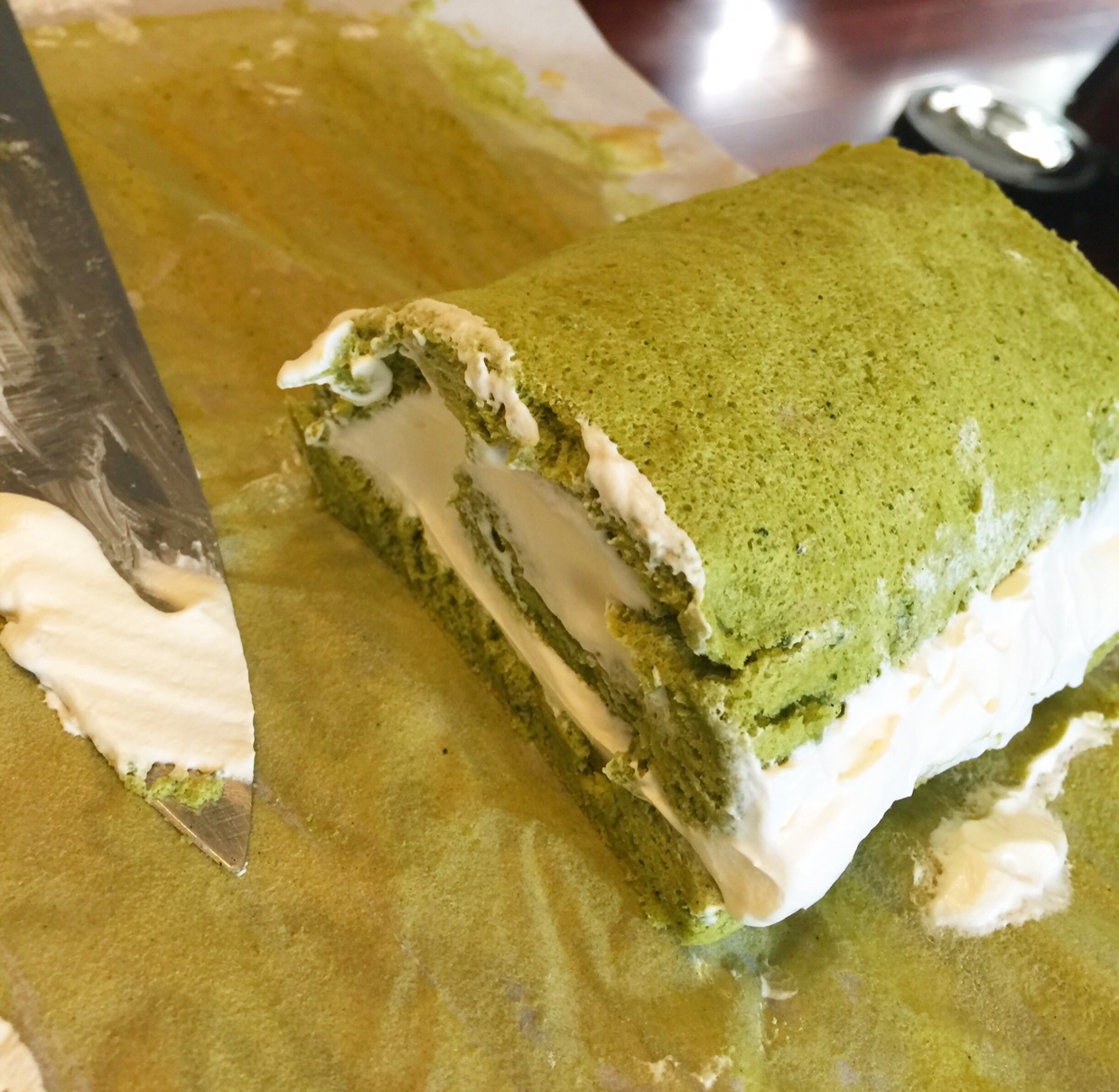 抹茶戚风蛋糕卷