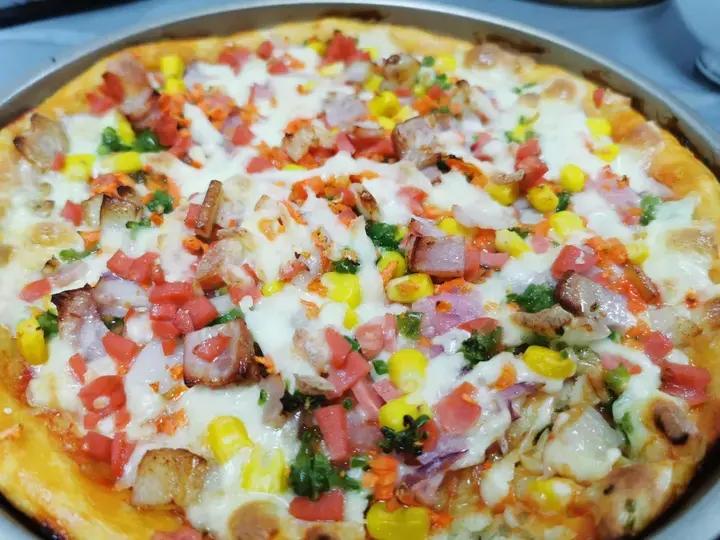 自制懒人披萨🍕全网最快手做法！
