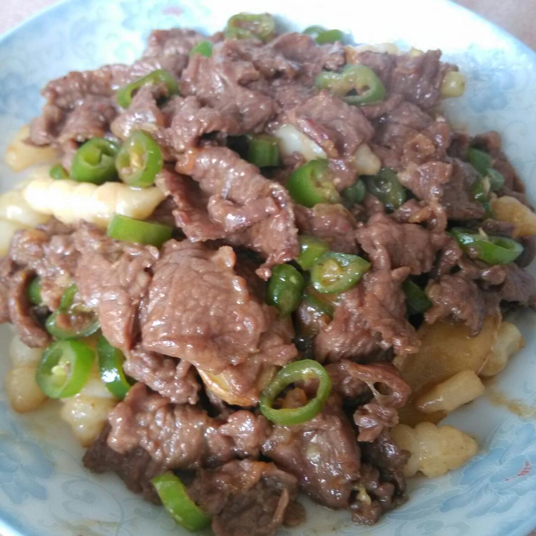 白辣椒炒牛肉