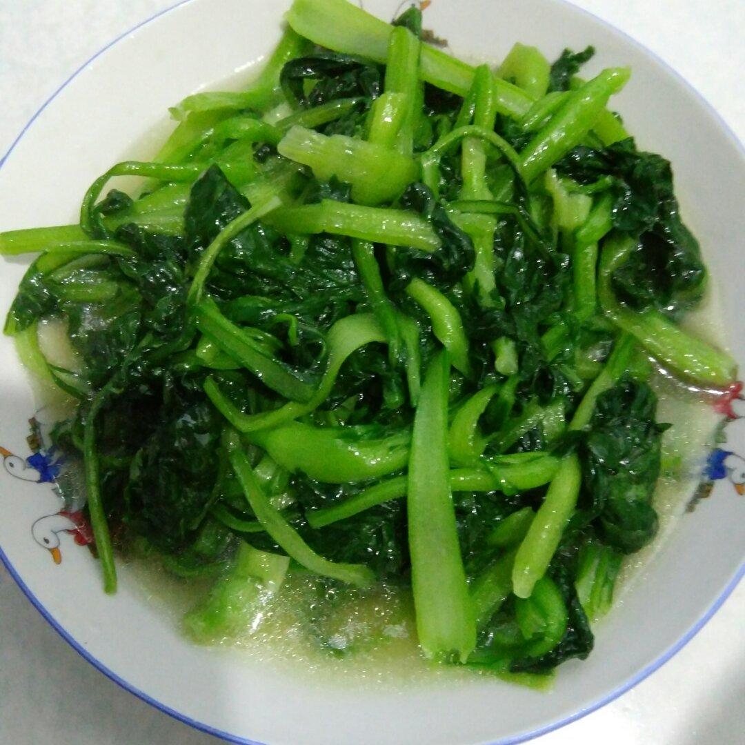 倒伞的春天做的炒青菜