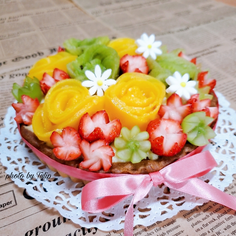 🌸鲜花礼盒水果塔蛋糕|把春天吃到嘴里🌸的做法