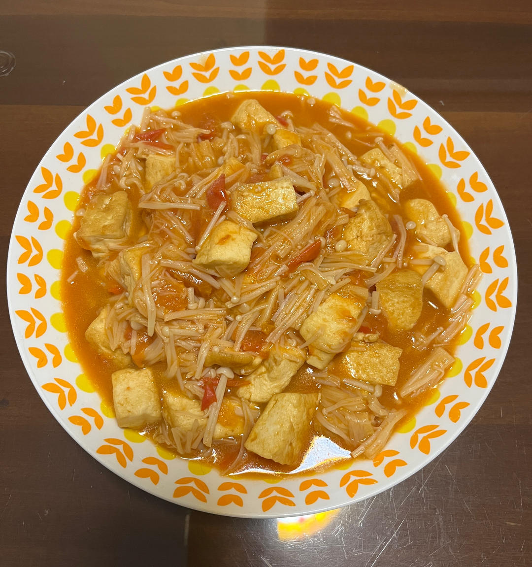 减脂餐—番茄金针菇焖豆腐