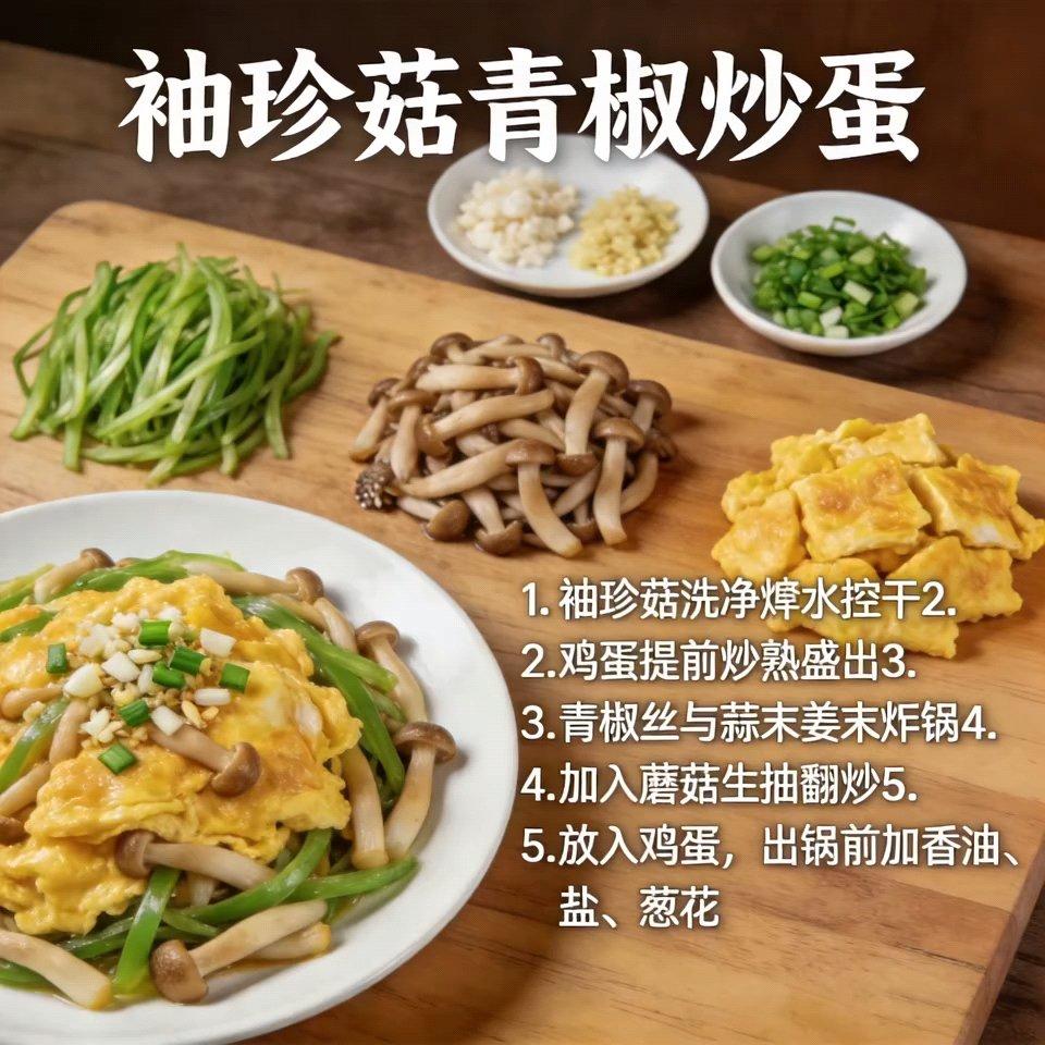 袖珍菇青椒炒蛋（减脂餐）