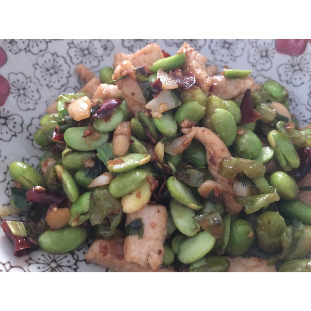 毛豆炒肉丁
