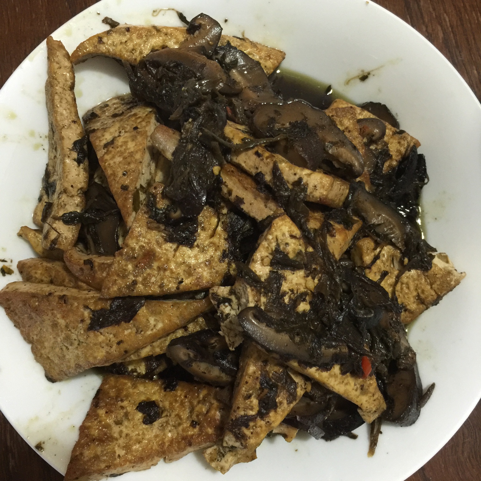 榄菜虎皮豆腐
