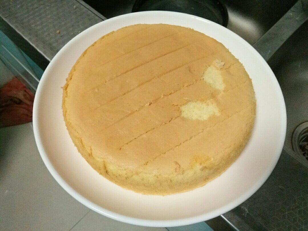 singlesmile做的8寸绵密植物油戚风蛋糕少糖无牛奶无黄油过敏宝宝版