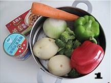 椰香咖喱蔬菜烩饭的做法 步骤1