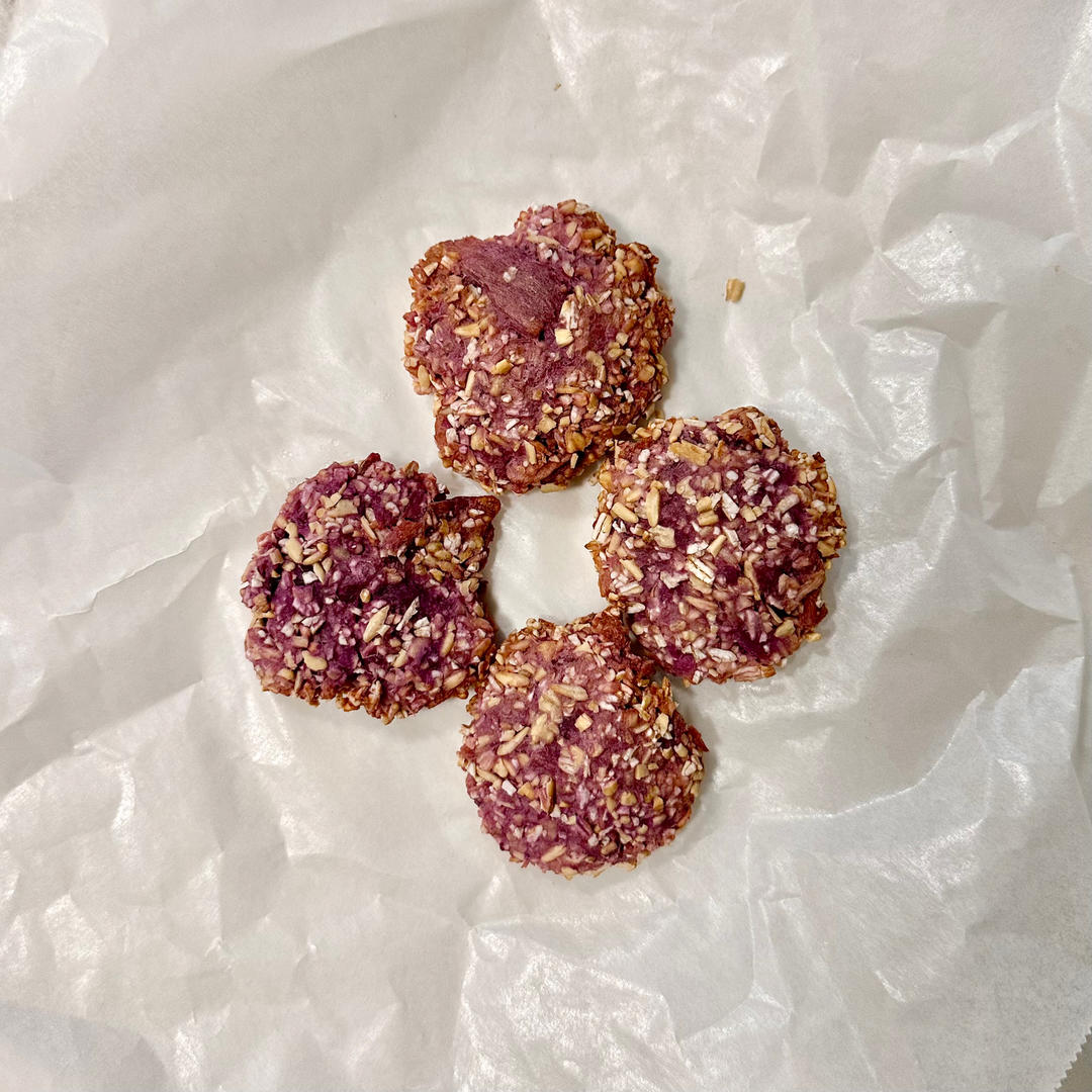 低脂燕麦紫薯饼