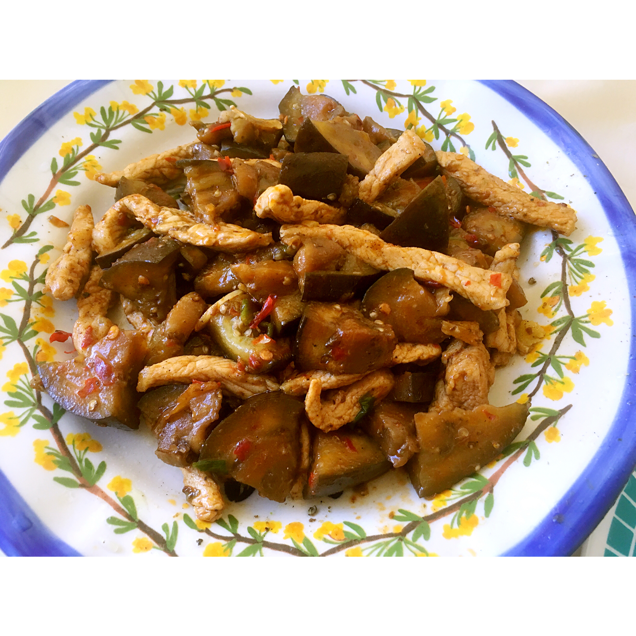 董太的私房菜--肉炒茄子