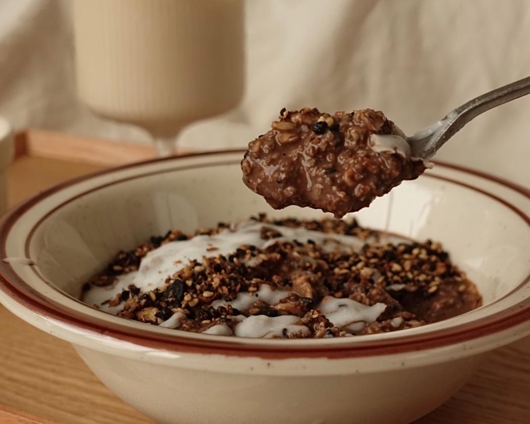 香醇芝麻摩卡隔夜燕麦粥☕️Nutty Mocha Overnight Oats