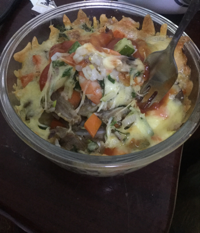 鲜虾培根芝士焗饭