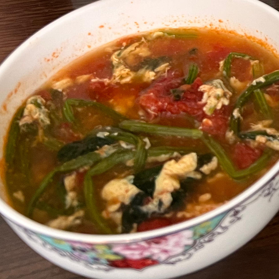 番茄鸡蛋菠菜汤