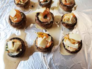 🦐虾的王炸吃法💥蒜香奶油北极甜虾焗蘑菇的做法 步骤11