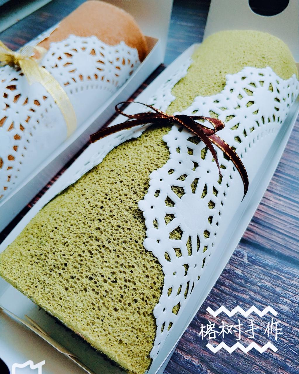 抹茶波点（条纹）蛋糕卷