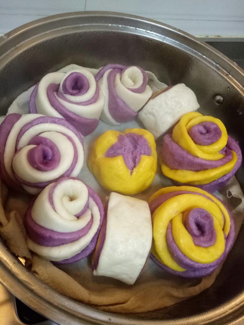 紫薯玫瑰花馒头