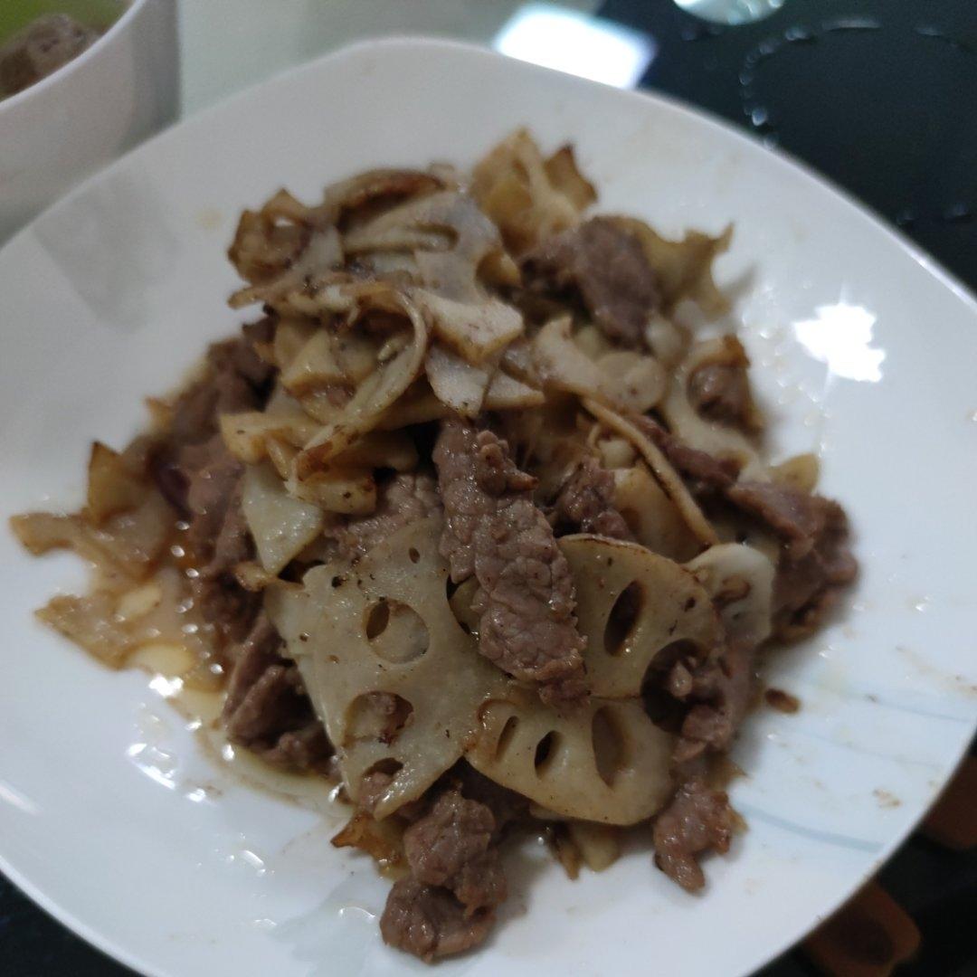 快手藕片炒牛肉
