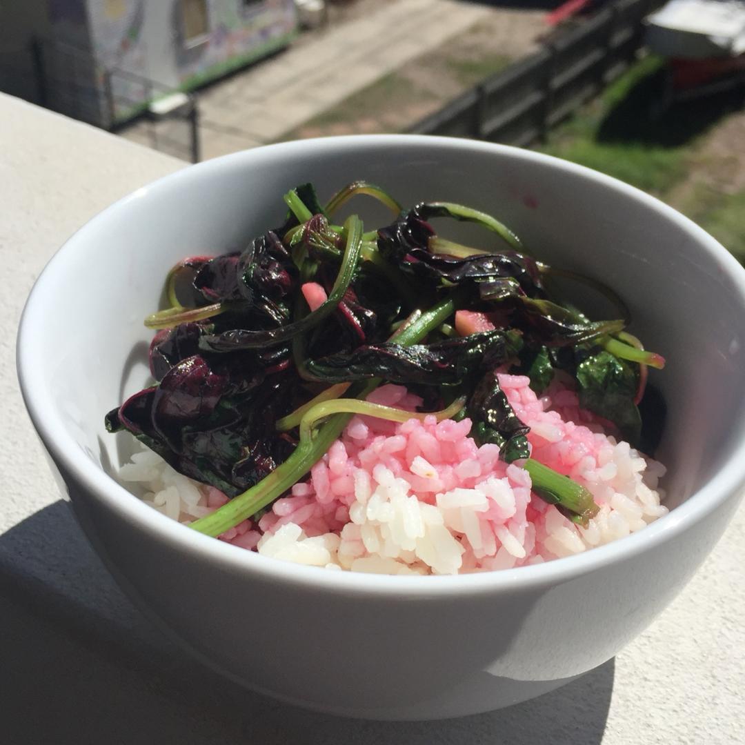 蒜炒红米苋
