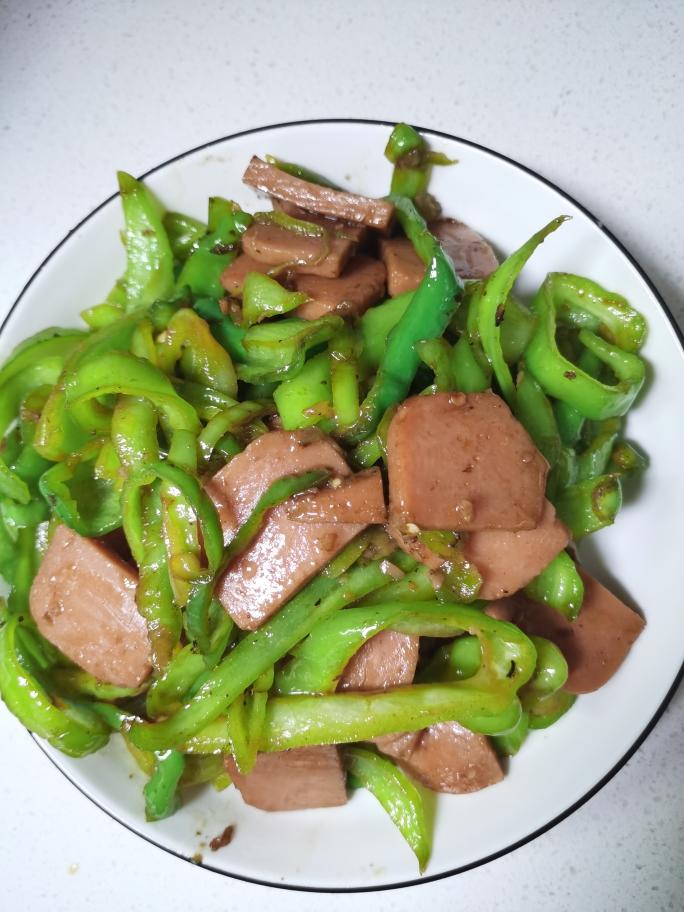 青椒炒火腿