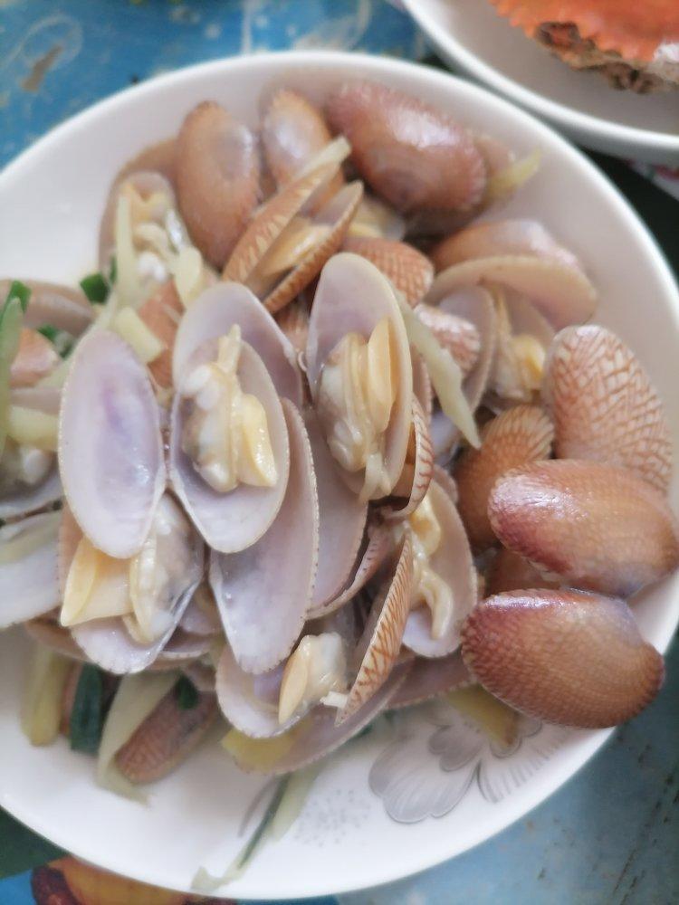 葱炒花蛤