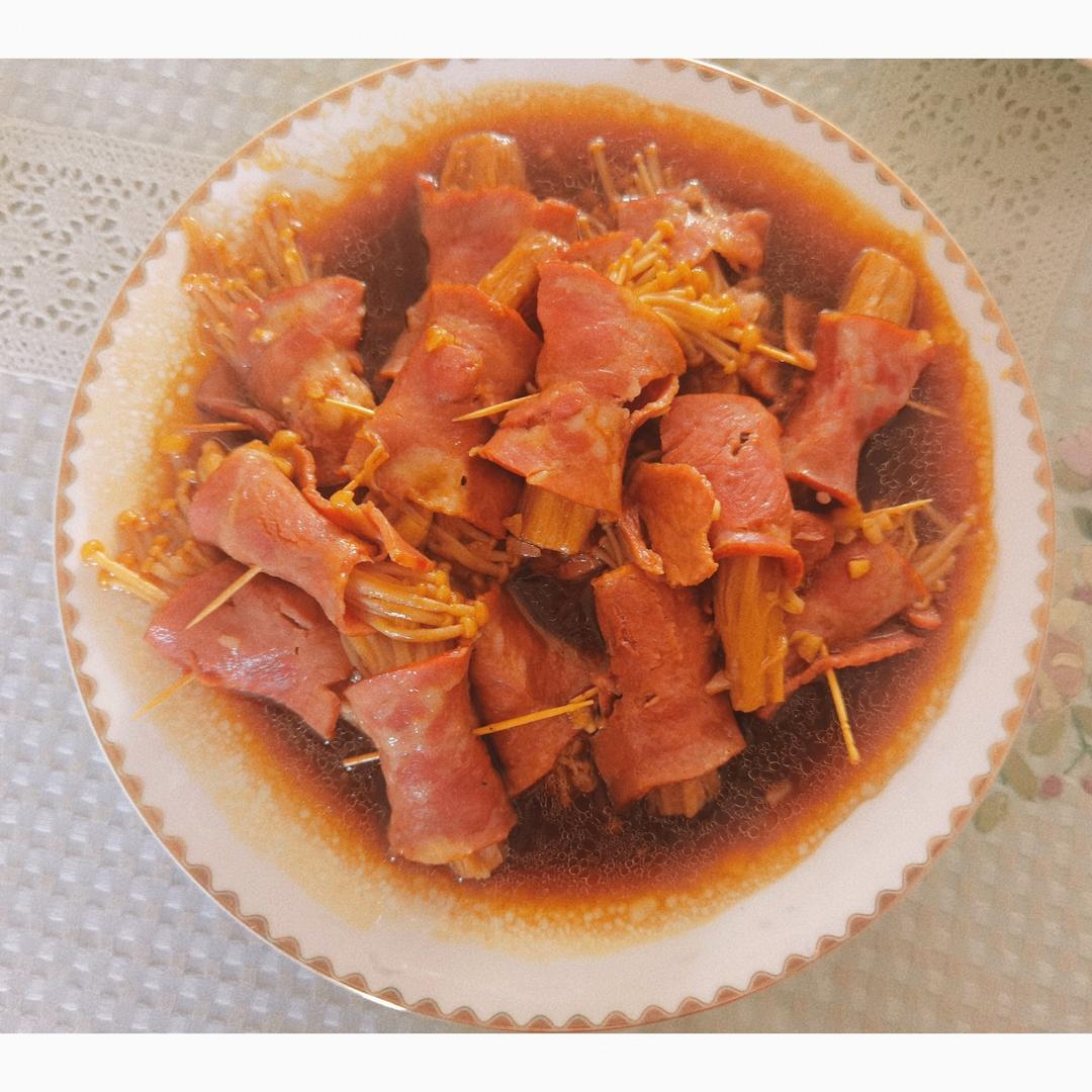味道超赞 超下饭的金针菇培根卷