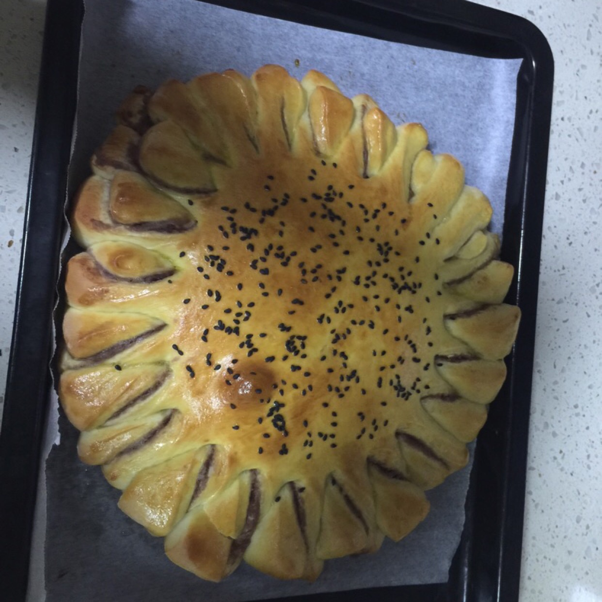 向日葵豆沙面包