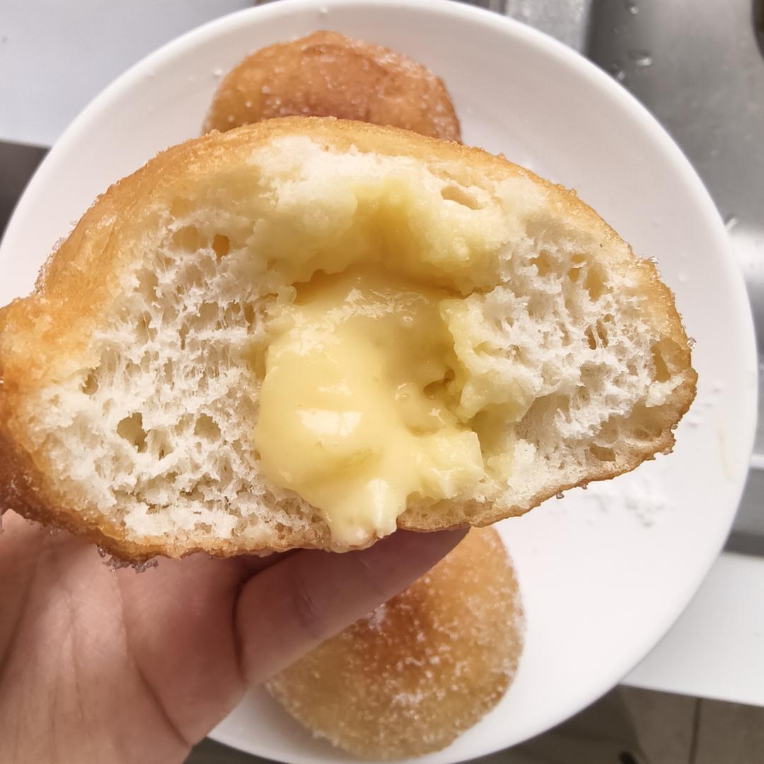 免烤箱‼️韩式卡士达酱甜甜圈🍩
