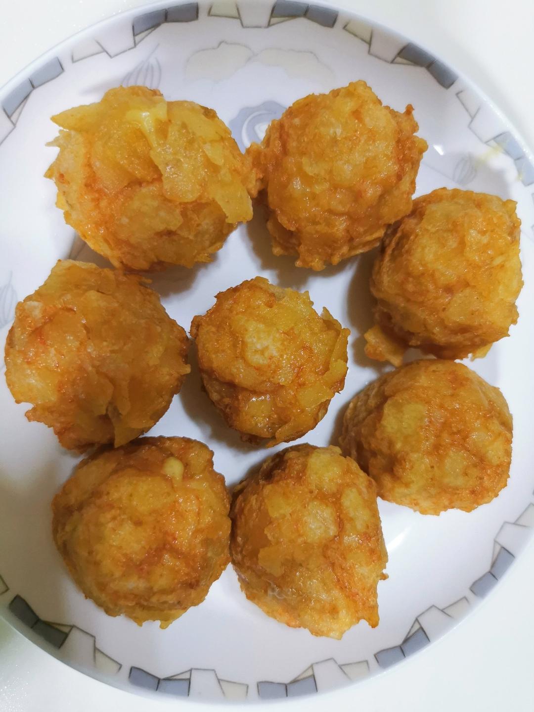 一口一个的脆脆爆浆芝士虾球