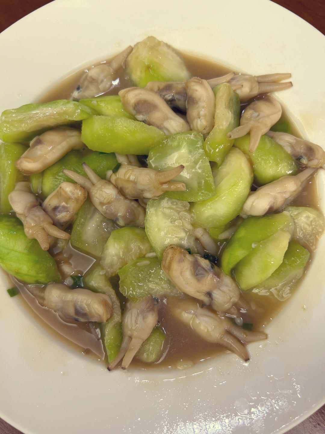 丝瓜炒蛏子