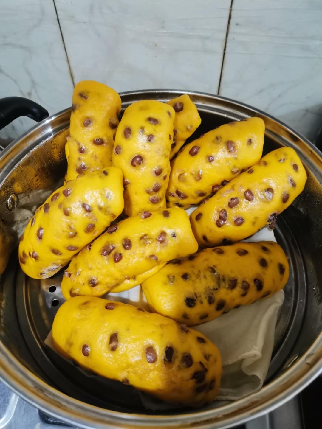 美味南瓜红豆卷，好看又好吃