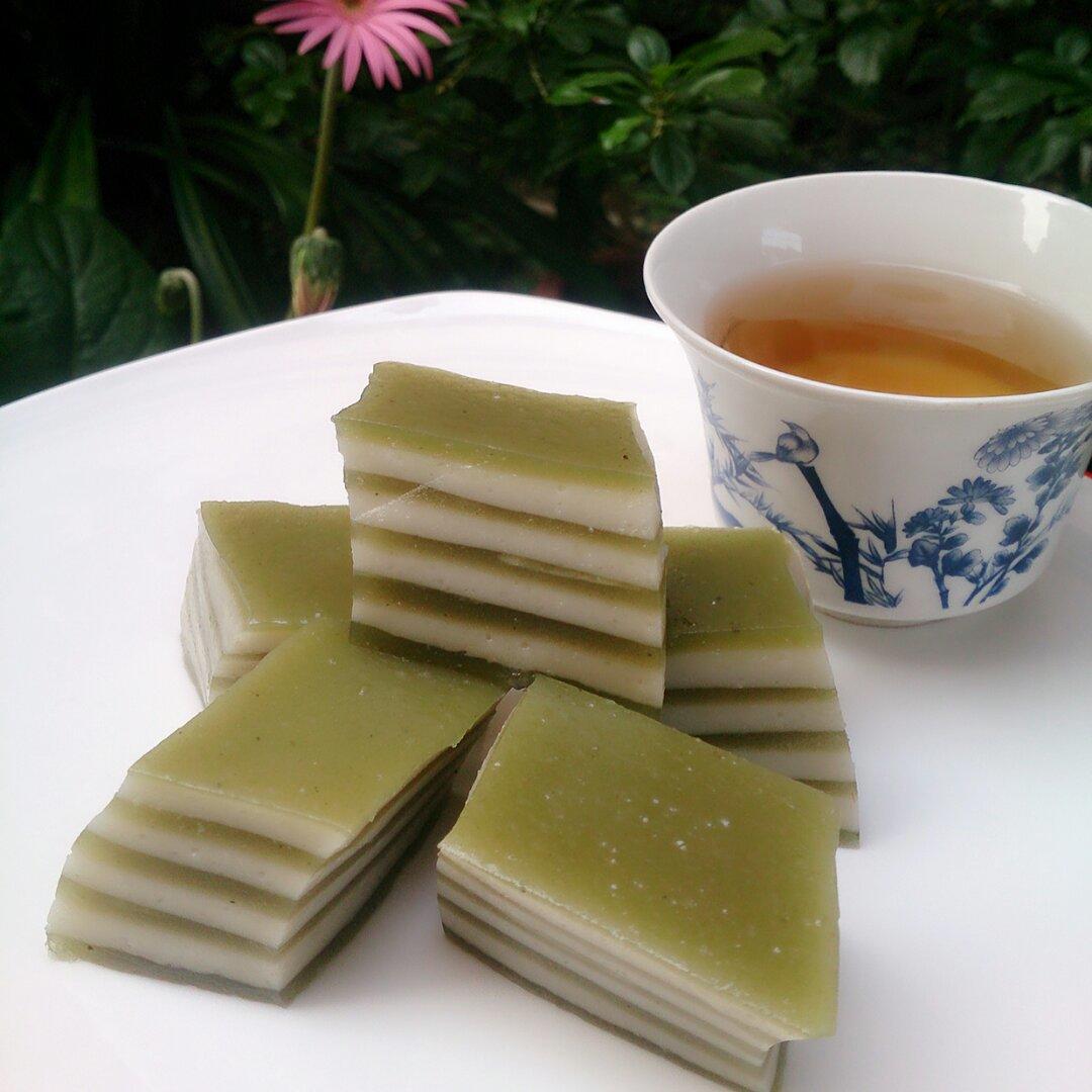 小小野蛮做的抹茶椰汁糕