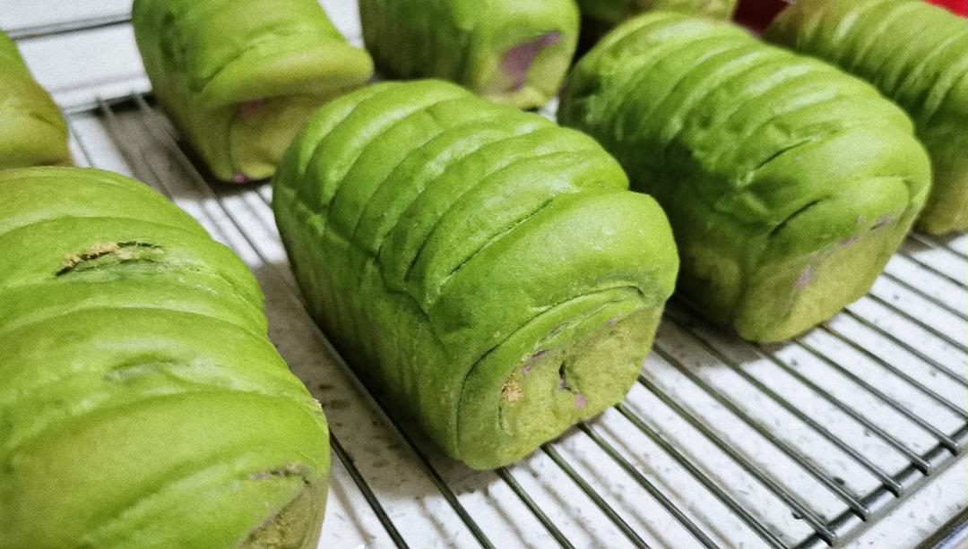 抹茶鲜奶芋泥小吐司🍵松软奶香🌱小清新