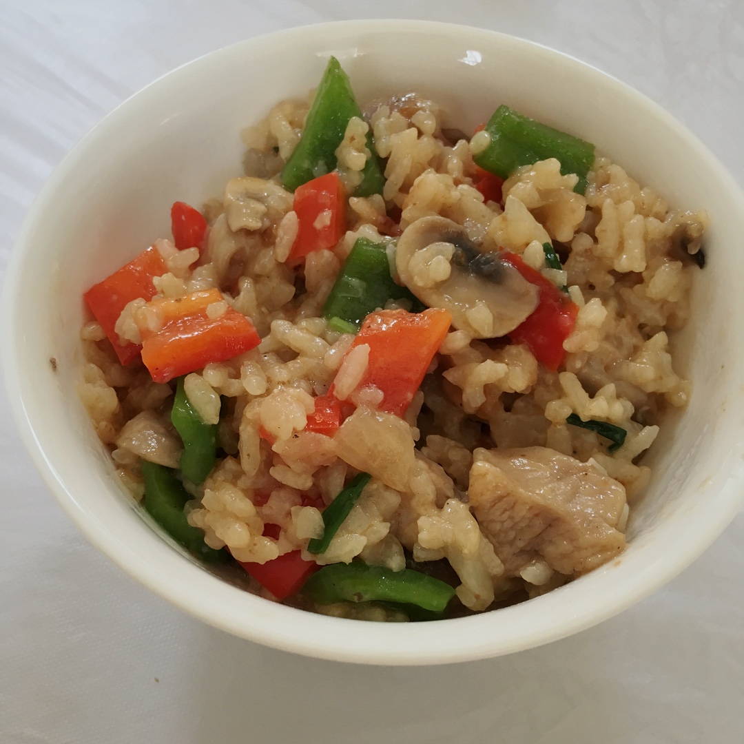 鸡肉蘑菇焖饭