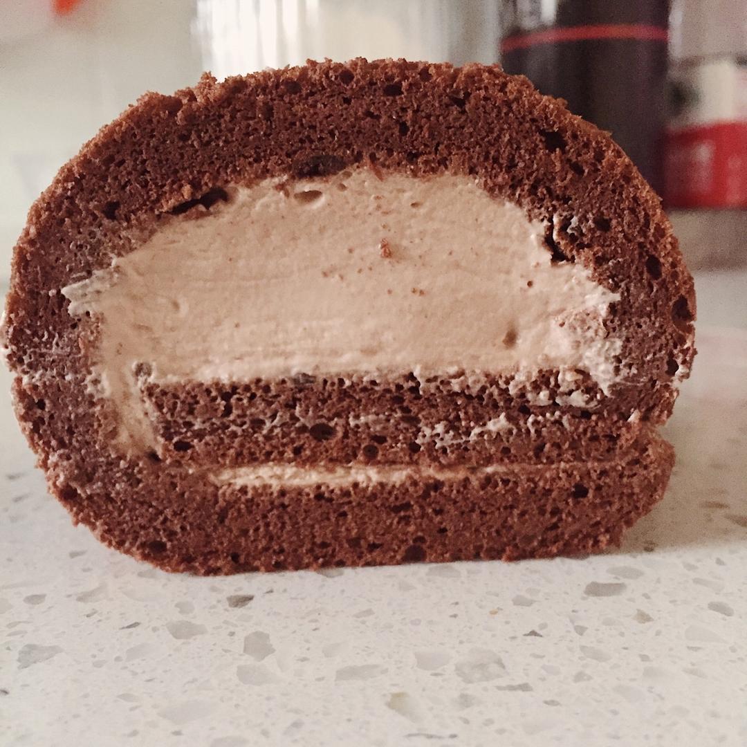 甘纳许巧克力蛋糕卷