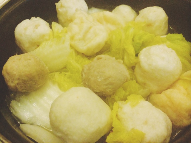 白菜粉丝鱼丸汤