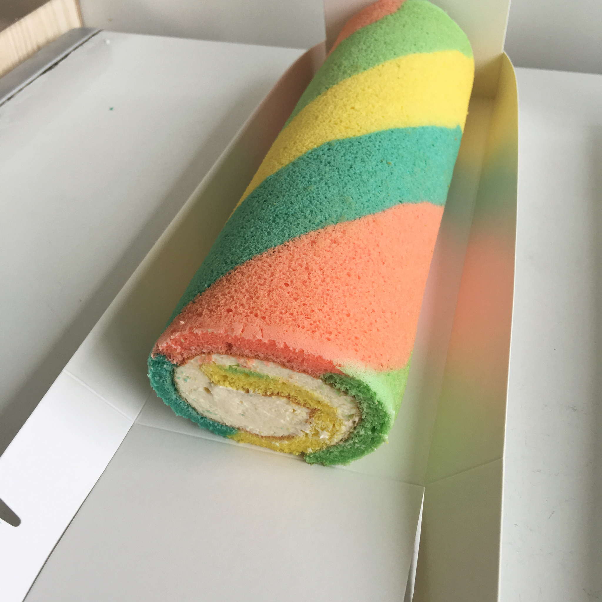 五彩斑斓的彩虹蛋糕卷   #皮黑森林#