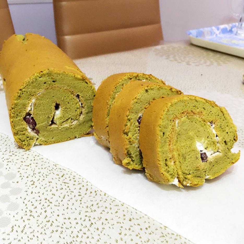 抹茶蜜豆蛋糕卷