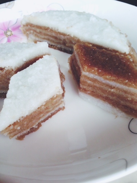 月见乌冬做的大米千层糕很q