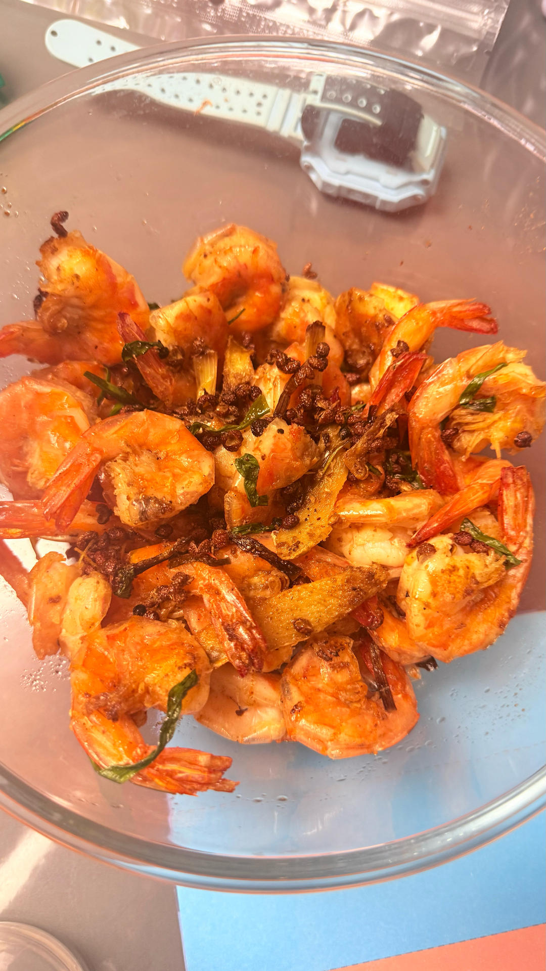 吮指葱香椒盐虾