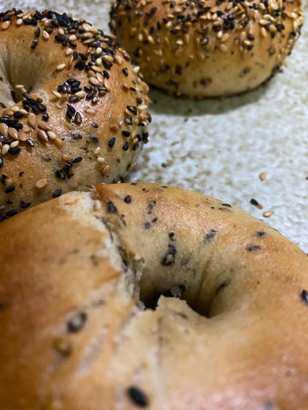 黑芝麻全麦贝果