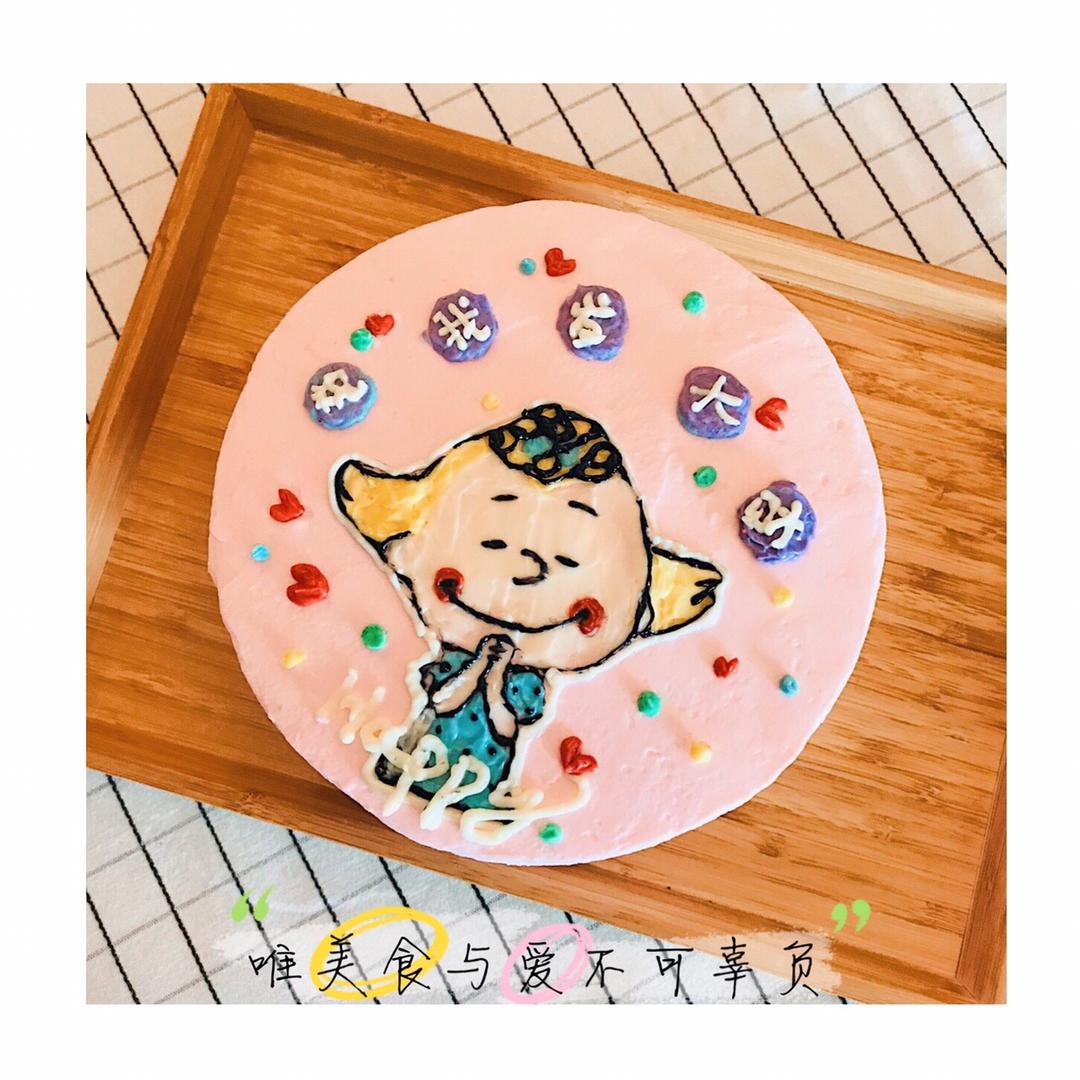 韩式简约奶油霜手绘蛋糕