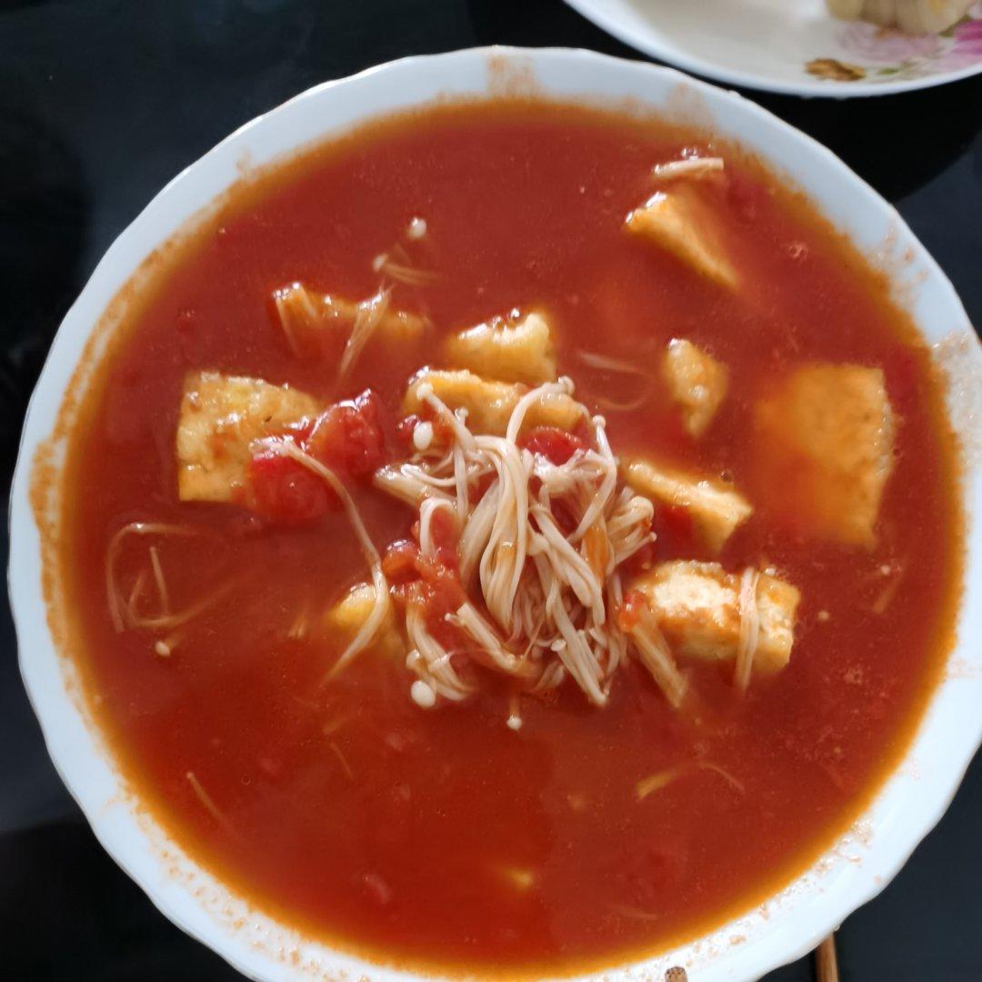 番茄金针菇烧日本豆腐